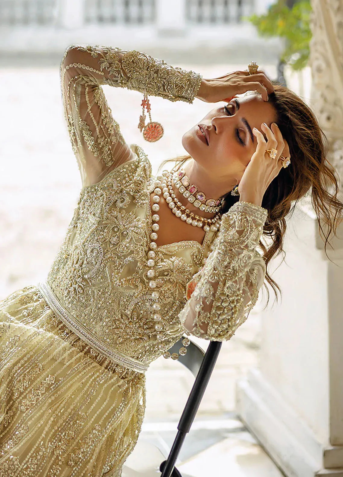 Darling by Mushq Unstitched Embroidered Net 4 Piece Suits MU25DW Naina - Wedding Collection