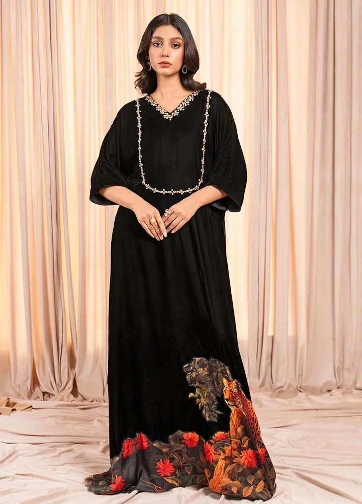 Stitch Vibes Pret Dyed Velvet Maxi Elnara Ember Kaftan