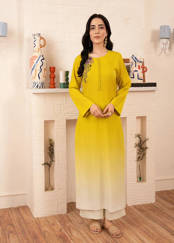 Stitch Vibes Pret Printed Crepe 2 Piece Lime Green Tonal Dress