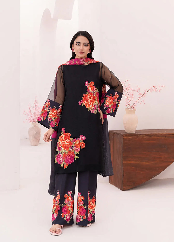 Stitch Vibes Pret Printed Crepe 4 Piece Suit Ebon Glow