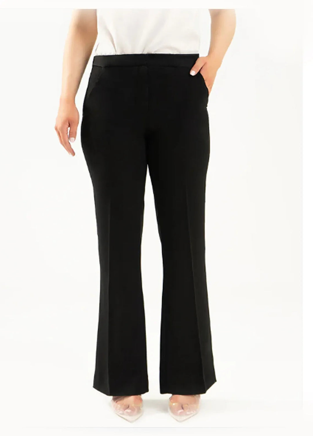 Stitch Vibes Pret Printed Crepe Bell Bottom Pants Black
