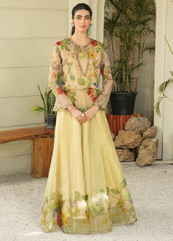 Stitch Vibes Pret Printed Zari Net 3 Piece Suit Ayla Verde