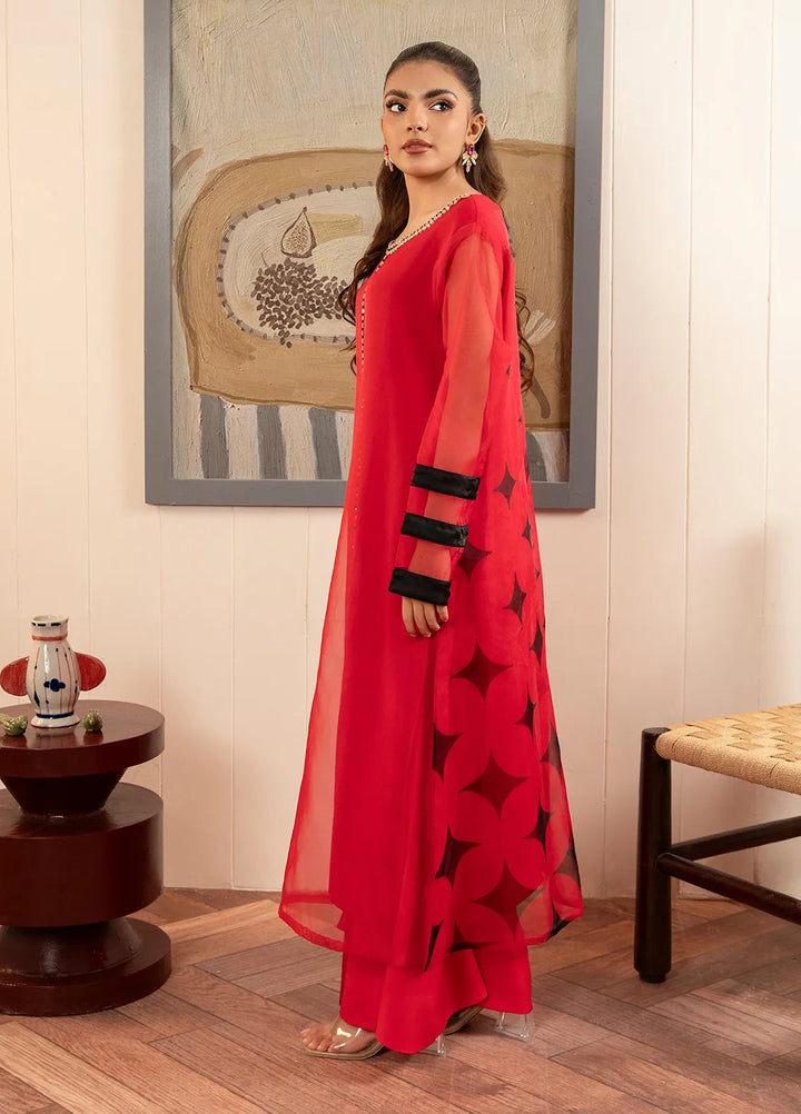 Stitch Vibes Pret Printed Crepe 4 Piece Suit Crimson Eclipse Dress