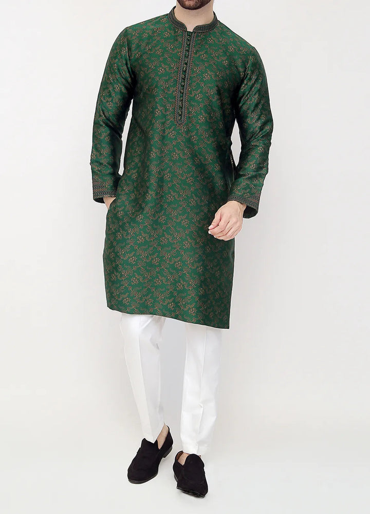 Stylish Banarsi Embroidered Men Kurta Pajama - SK-1255