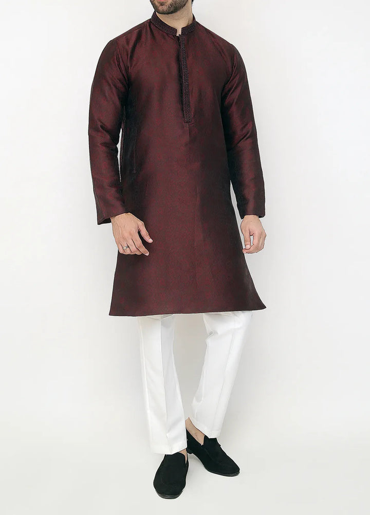 Stylish Banarsi Embroidered Men Kurta Pajama - SK-1259