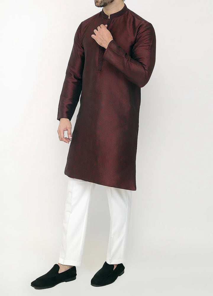 Stylish Banarsi Embroidered Men Kurta Pajama - SK-1259
