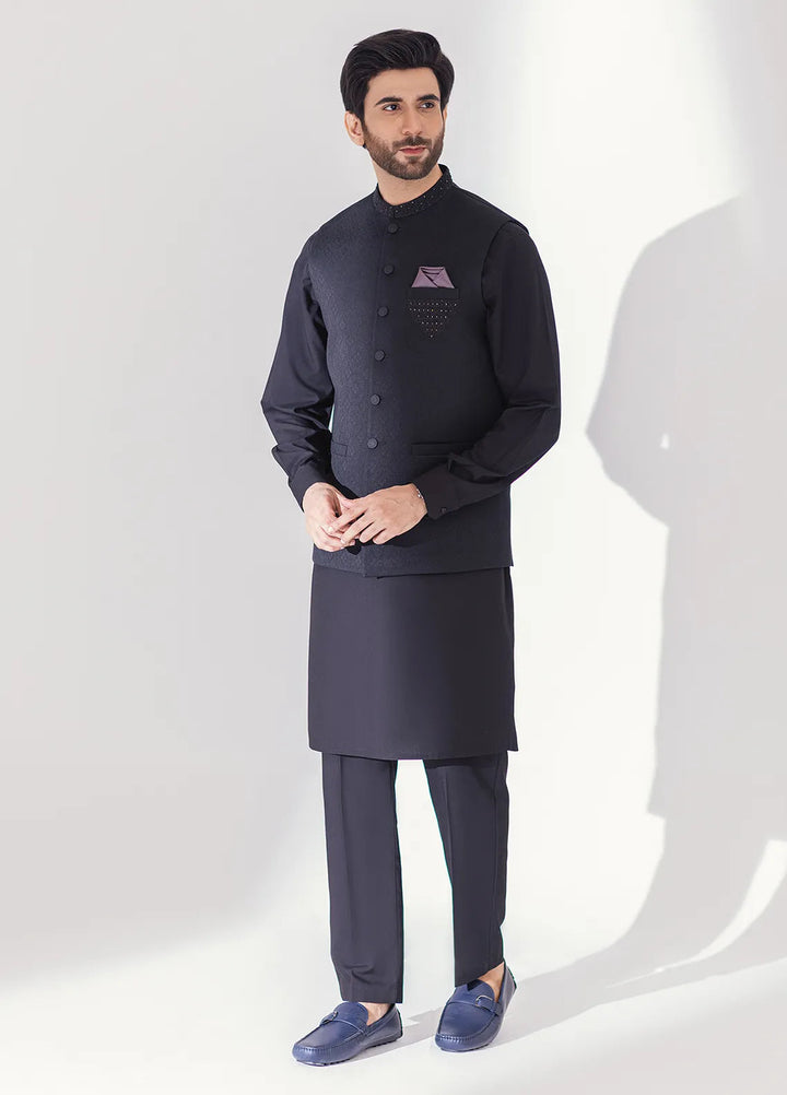 Stylish Embroidered Men Fancy Waistcoat - W-1974