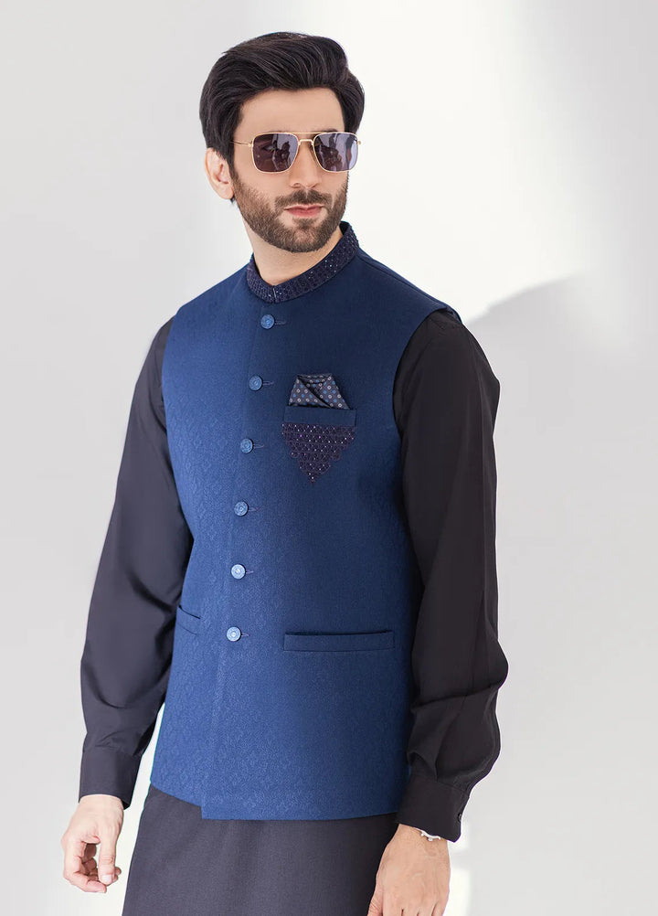 Stylish Embroidered Men Fancy Waistcoat - W-1978