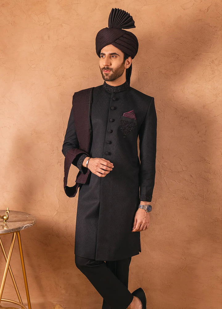 Stylish Embroidered Men Sherwani - SHR-06