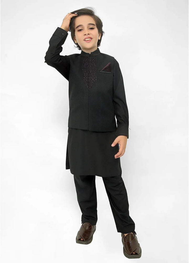 Stylish Garments Kids 3 Piece Shalwar Kameez WaistCoat Suit K-3160