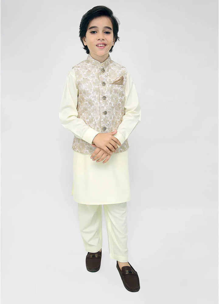 Stylish Garments Kids 3 Piece Shalwar Kameez WaistCoat Suit K-3226