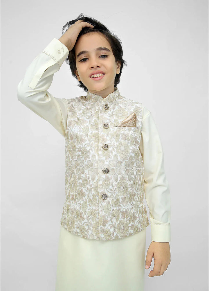 Stylish Garments Kids 3 Piece Shalwar Kameez WaistCoat Suit K-3226