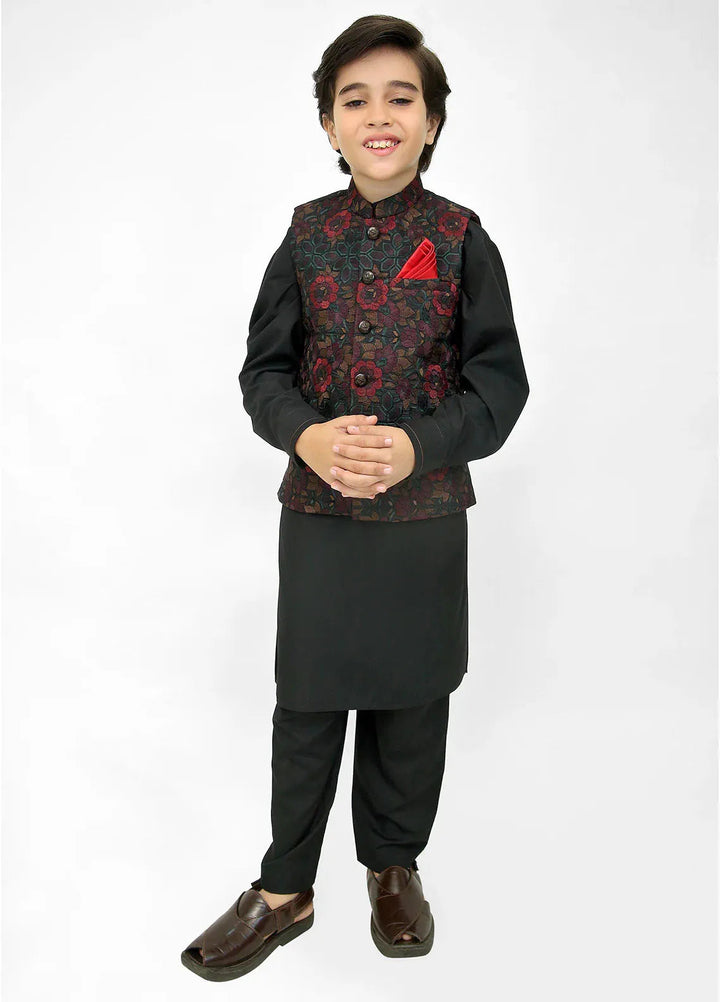 Stylish Garments Kids 3 Piece Shalwar Kameez WaistCoat Suit K-3227