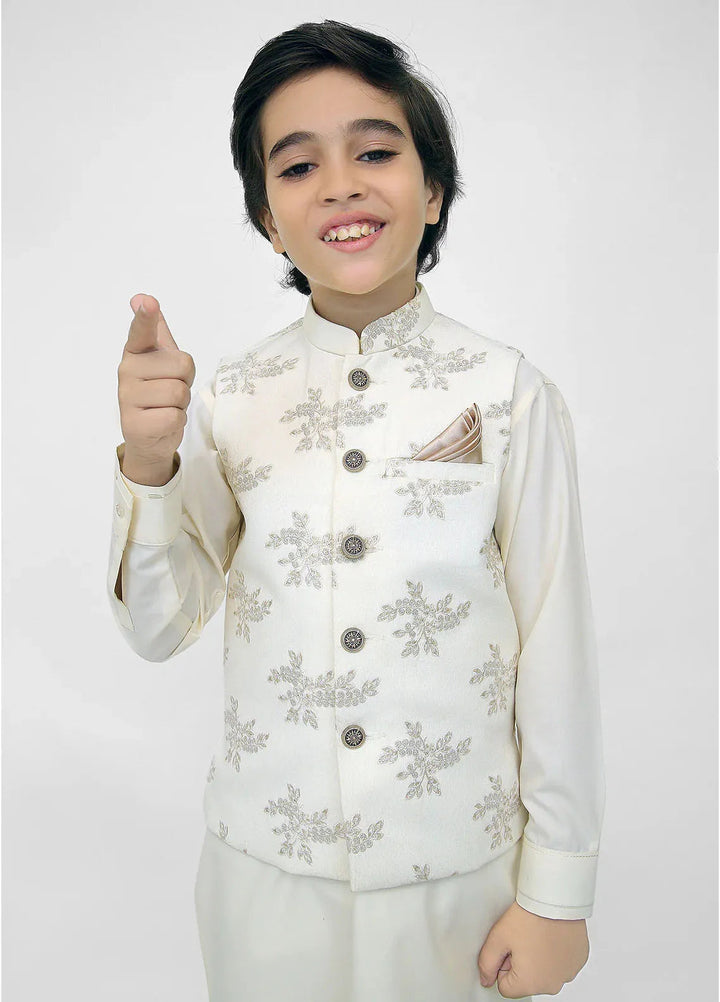 Stylish Garments Kids 3 Piece Shalwar Kameez WaistCoat Suit K-3235