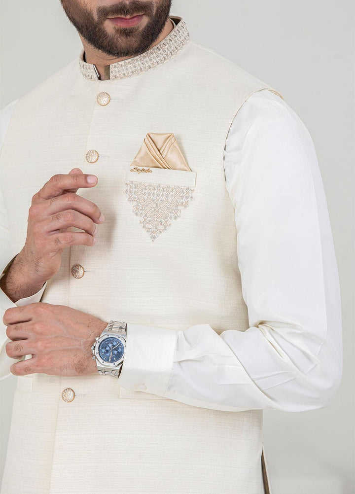 Stylish Missouri Formal 3 Piece for Men -  W-1792 Cream