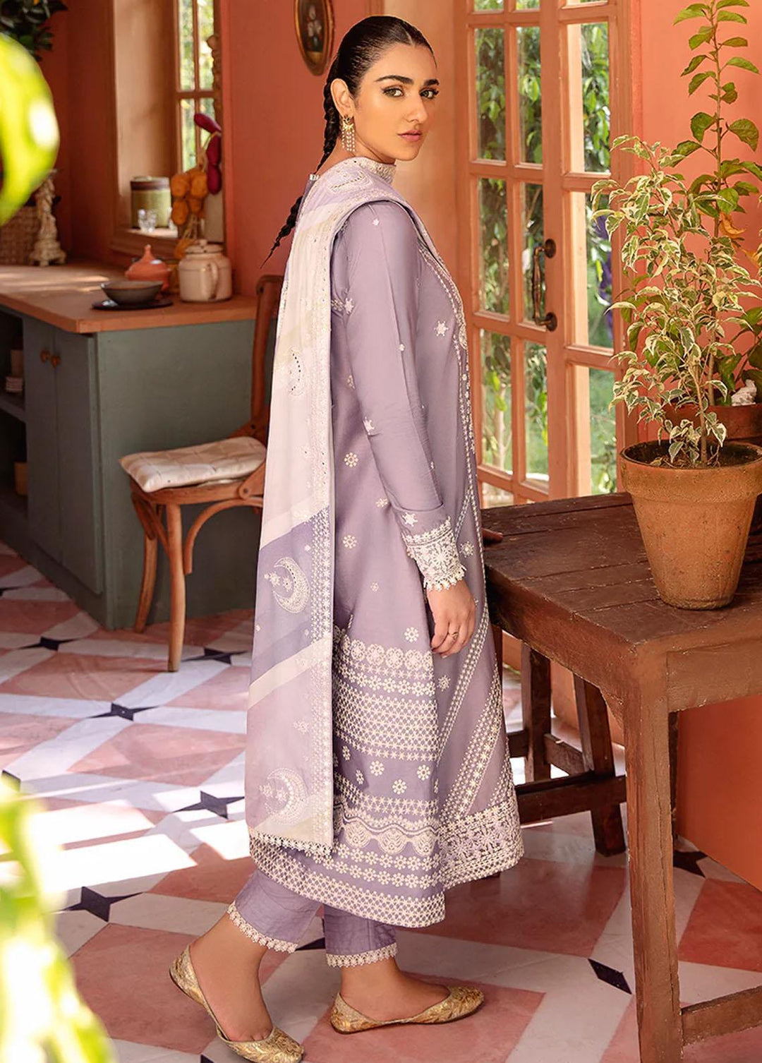 Sukoon By Cross Stitch Embroidered Cotton Satin Suits Unstitched 3 Piece CS22CS BELLE DONNA - Winter Collection