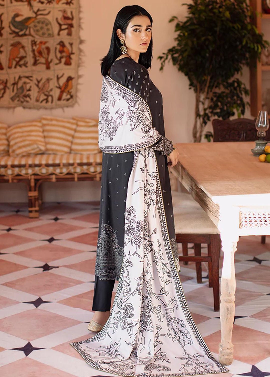 Sukoon By Cross Stitch Embroidered Cotton Satin Suits Unstitched 3 Piece CS22CS ETHNIC AURA - Winter Collection