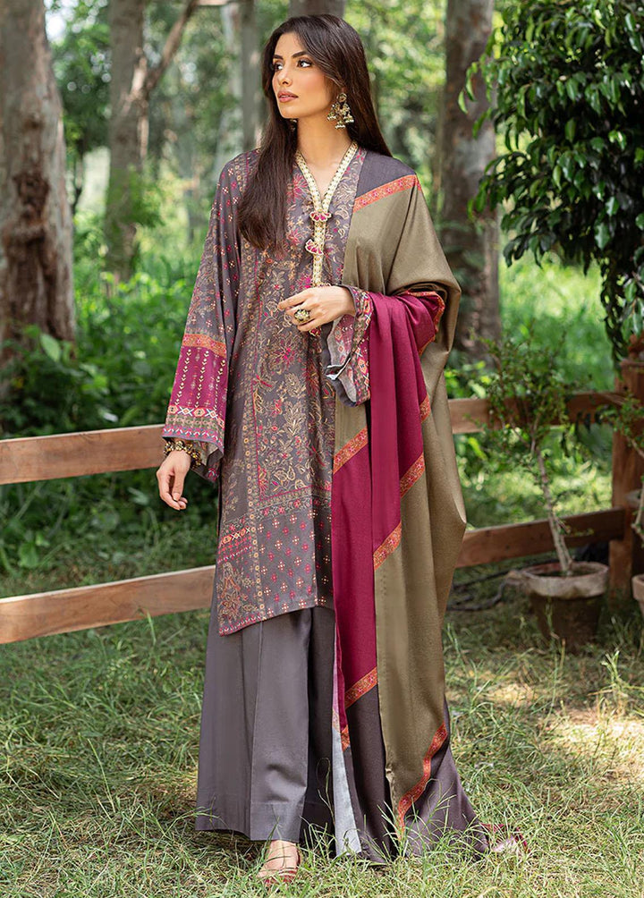Sukoon By Cross Stitch Embroidered Cotton Satin Suits Unstitched 3 Piece CS22CS IRIS POSY - Winter Collection