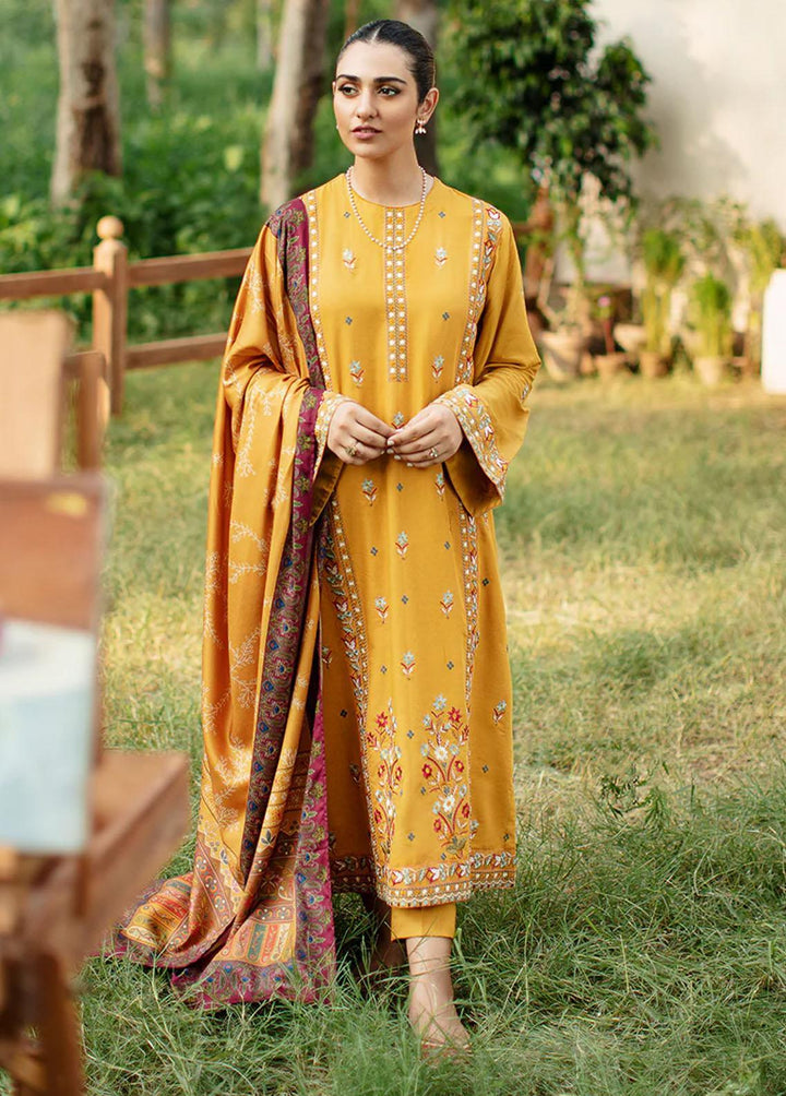 Sukoon By Cross Stitch Embroidered Cotton Satin Suits Unstitched 3 Piece CS22CS SMOKY BRISK - Winter Collection