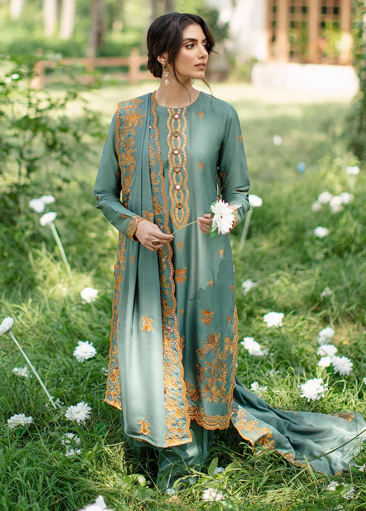 Sukoon By Cross Stitch Embroidered Cotton Satin Suits Unstitched 3 Piece CS22CS VINTAGE JADE - Winter Collection