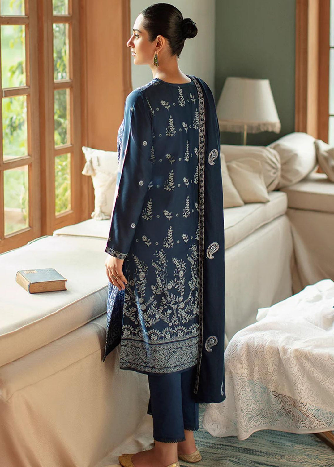 Sukoon By Cross Stitch Embroidered Cotton Satin Suits Unstitched 3 Piece CS22CS VIVID FLORA - Winter Collection