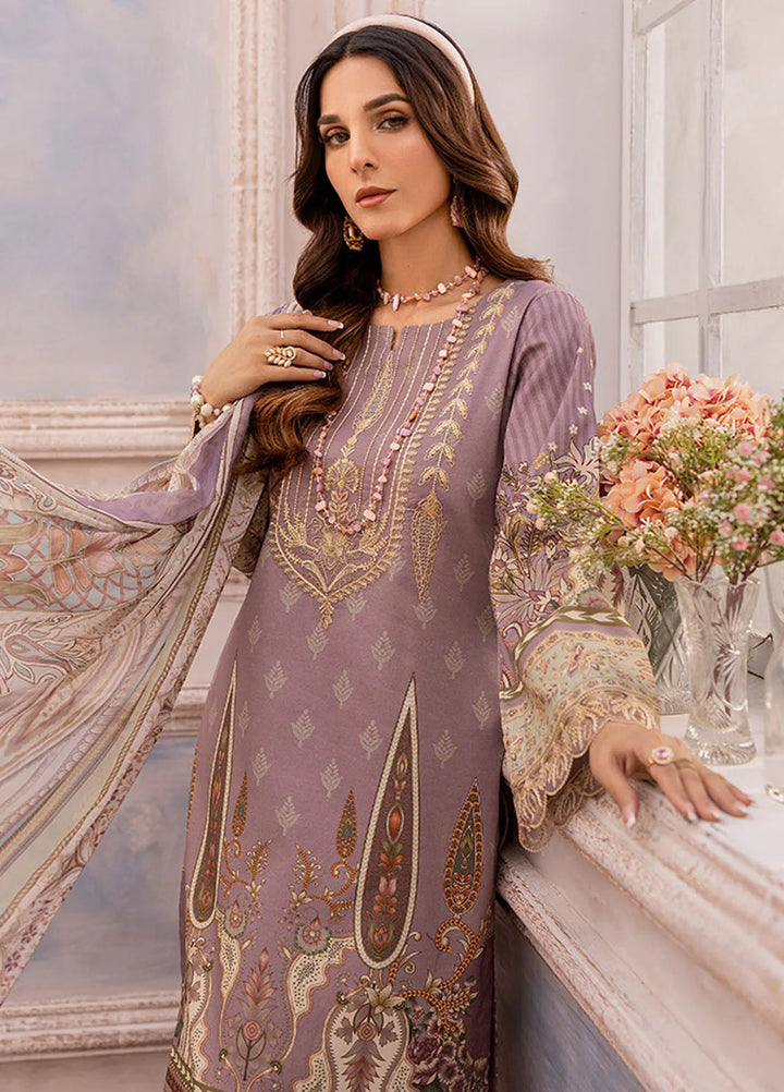 Summer Garden By Eileen  Embroidered Lawn Suit Unstitched 3 Piece EL24G D4-AMAL - Summer Collection