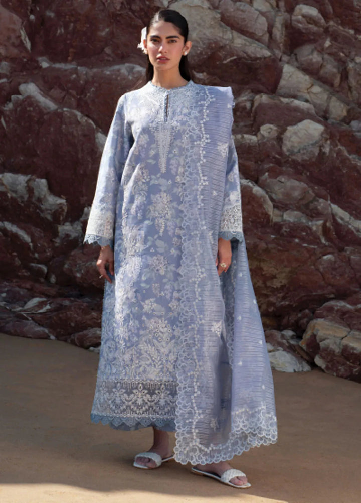 Summer Together by Afrozeh Embroidered Lawn Suits Unstitched 3 Piece AF25ST D-03 Moonlight - Summer Collection