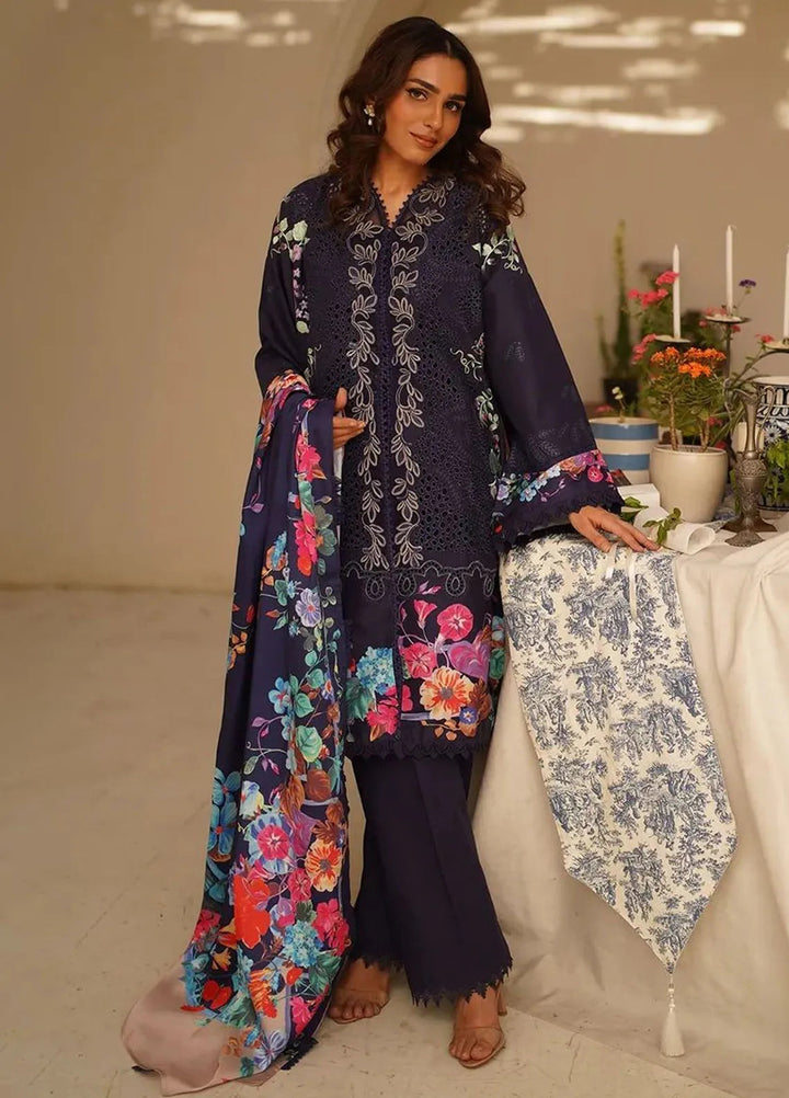 Sable Vogue Embroidered Lawn Suit Unstitched 3 Piece SV24LL SL-13-24 Blossom - Luxury Summer Collection