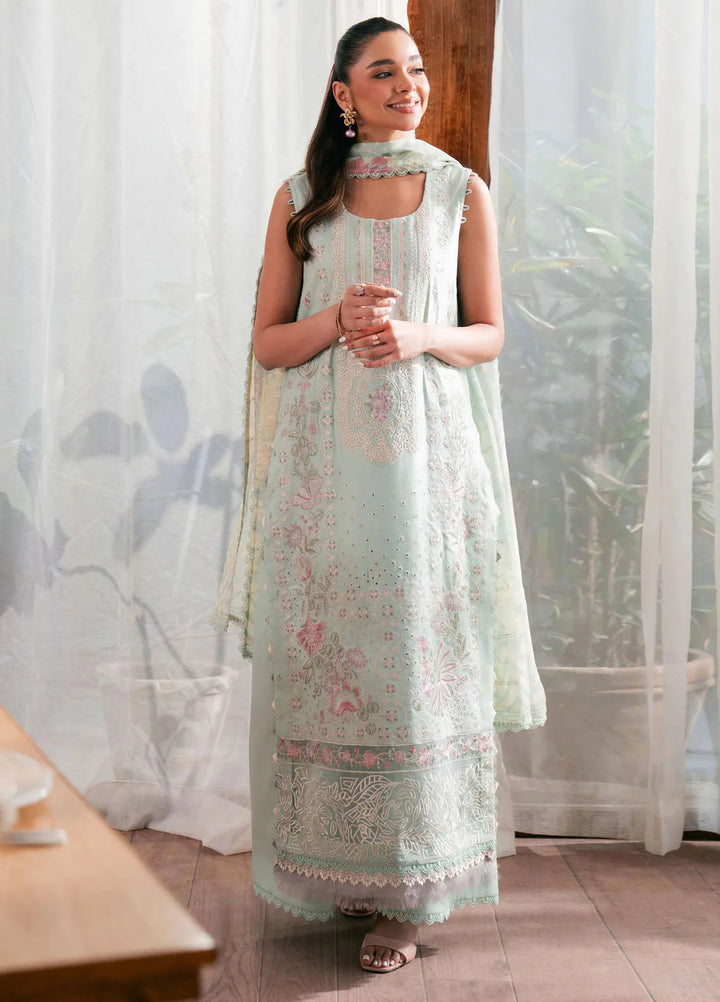 Symphony by Neeshay Embroidered Lawn Suits Unstitched 3 Piece NSH25S Minty - Summer Collection