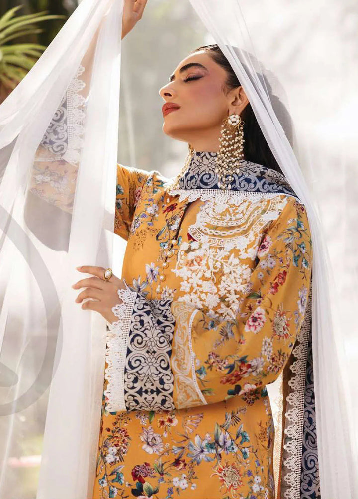 Tahra by Zainab Chottani Embroidered Lawn Suit Unstitched 3 Piece ZC24T 2A Beeha - Summer Collection