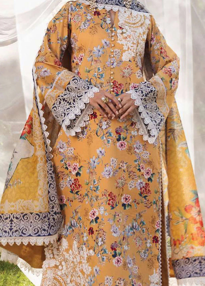 Tahra by Zainab Chottani Embroidered Lawn Suit Unstitched 3 Piece ZC24T 2A Beeha - Summer Collection