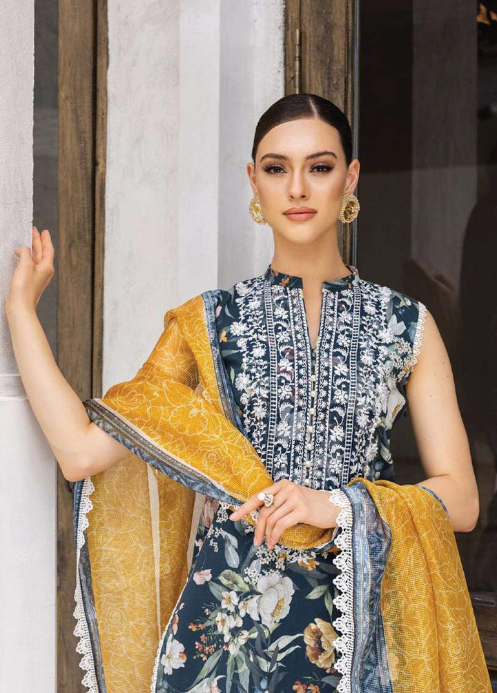 Tahra By Zainab Chottani Embroidered Lawn Suits Unstitched 3 Piece TZC23L Jade Charm 1A - Summer Collection