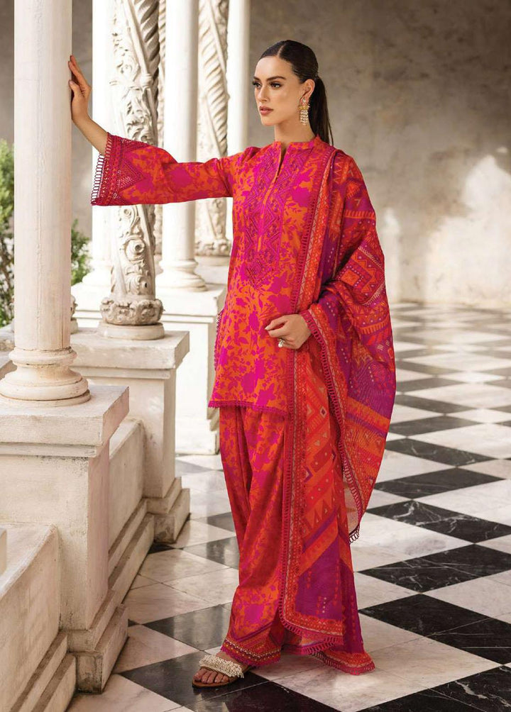 Tahra By Zainab Chottani Embroidered Lawn Suits Unstitched 3 Piece TZC23L Poppy Zest 4A - Summer Collection