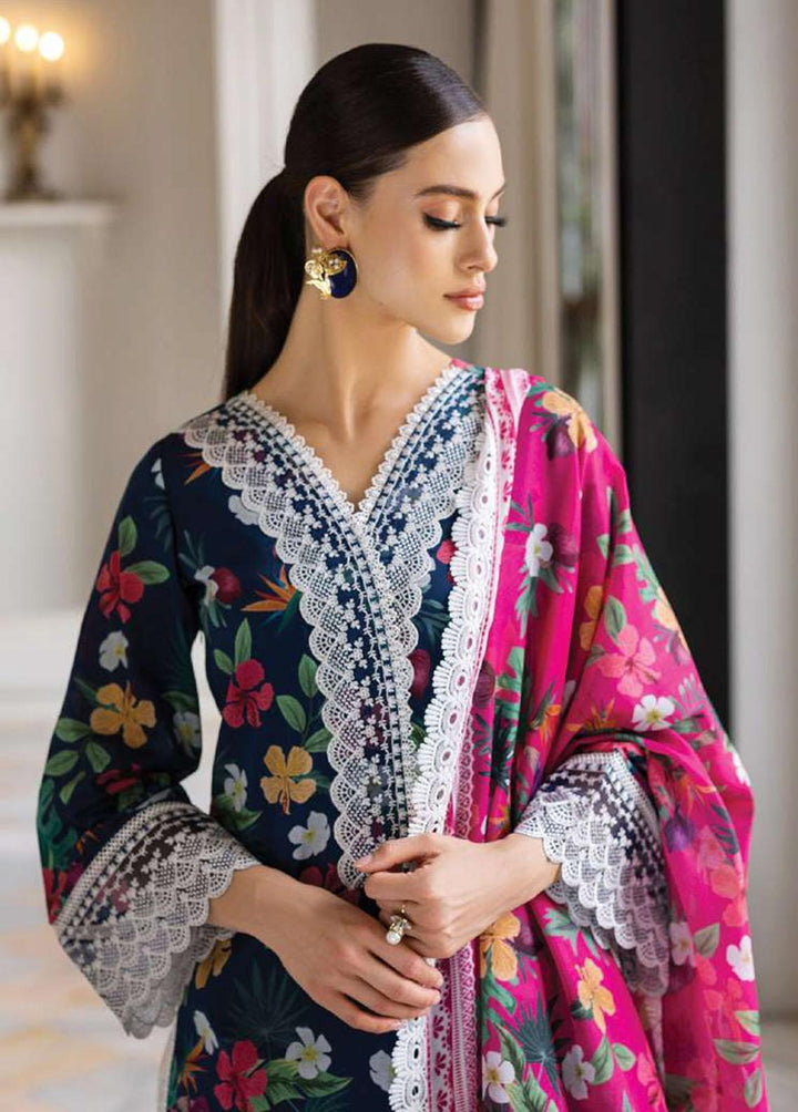 Tahra By Zainab Chottani Embroidered Lawn Suits Unstitched 3 Piece TZC23L Wild Blossom 2A - Summer Collection
