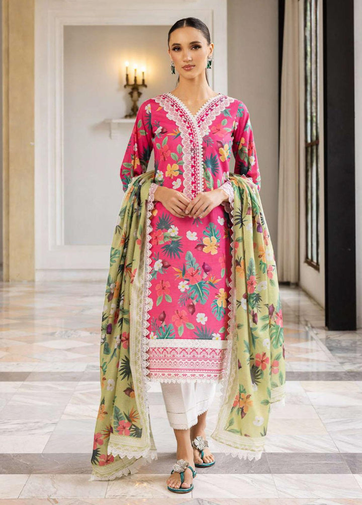 Tahra By Zainab Chottani Embroidered Lawn Suits Unstitched 3 Piece TZC23L Wild Blossom 2B - Summer Collection