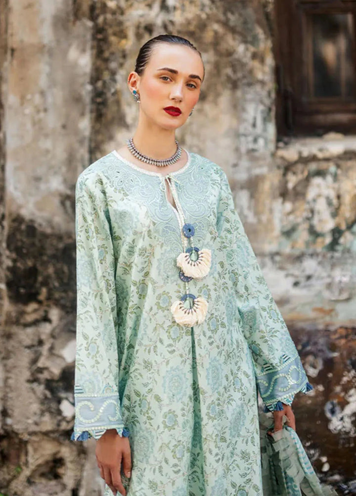 Taneez By Roheenaz Embroidered Lawn Suit Unstitched 3 Piece ENZ24T RNB-02A Jasmin - Summer Collection