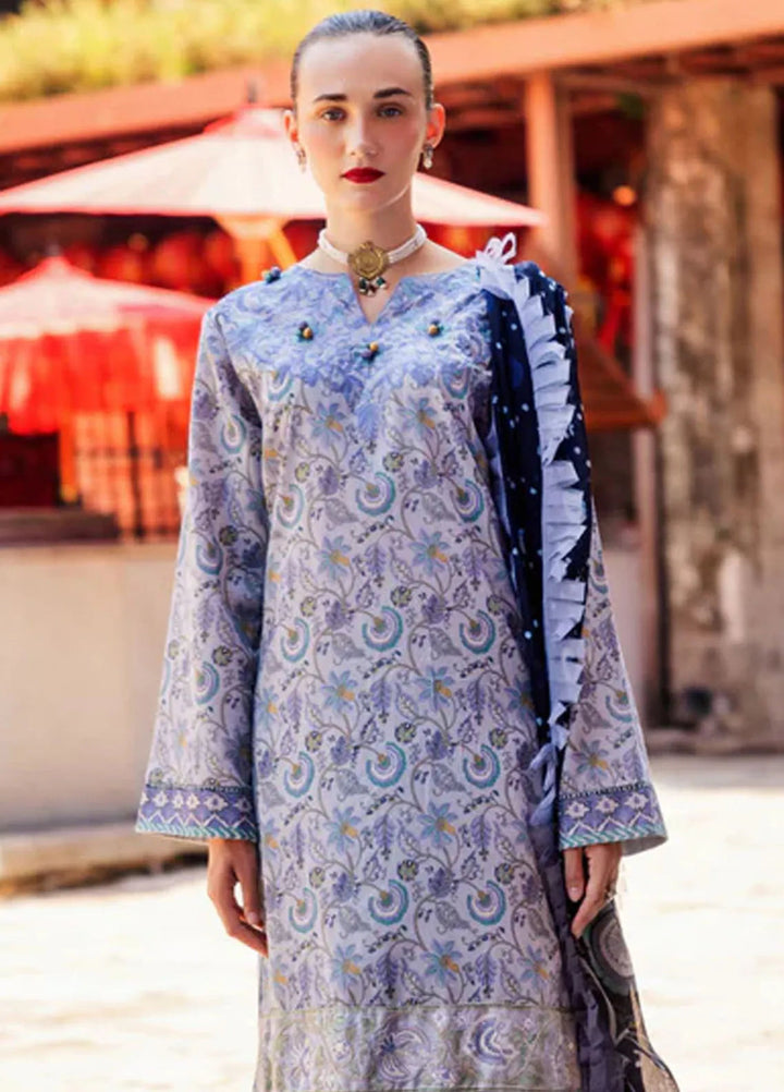 Taneez By Roheenaz Embroidered Lawn Suit Unstitched 3 Piece ENZ24T RNB-03A Afsaneh - Summer Collection