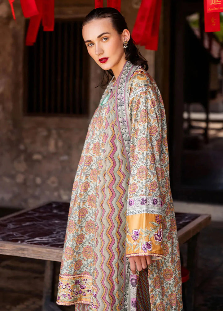 Taneez By Roheenaz Embroidered Lawn Suit Unstitched 3 Piece ENZ24T RNB-09B Laleh - Summer Collection