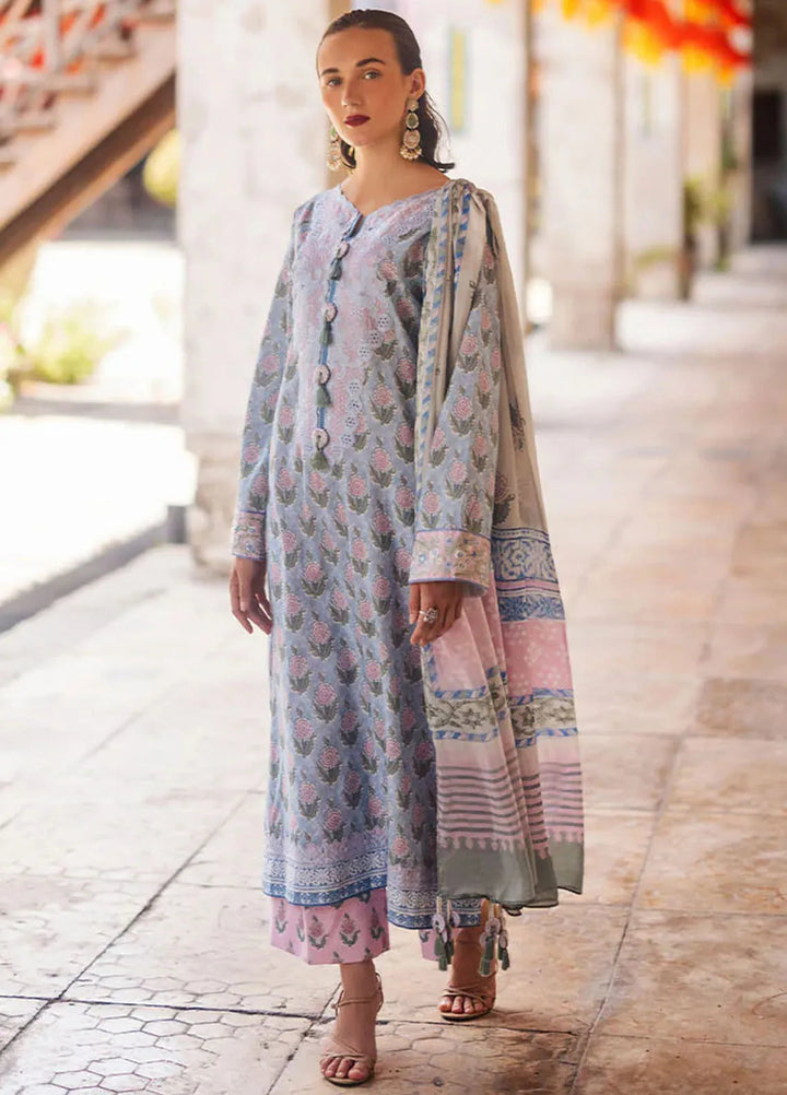 Taneez By Roheenaz Embroidered Lawn Suit Unstitched 3 Piece ENZ24T RNB-10B Mahnaz - Summer Collection