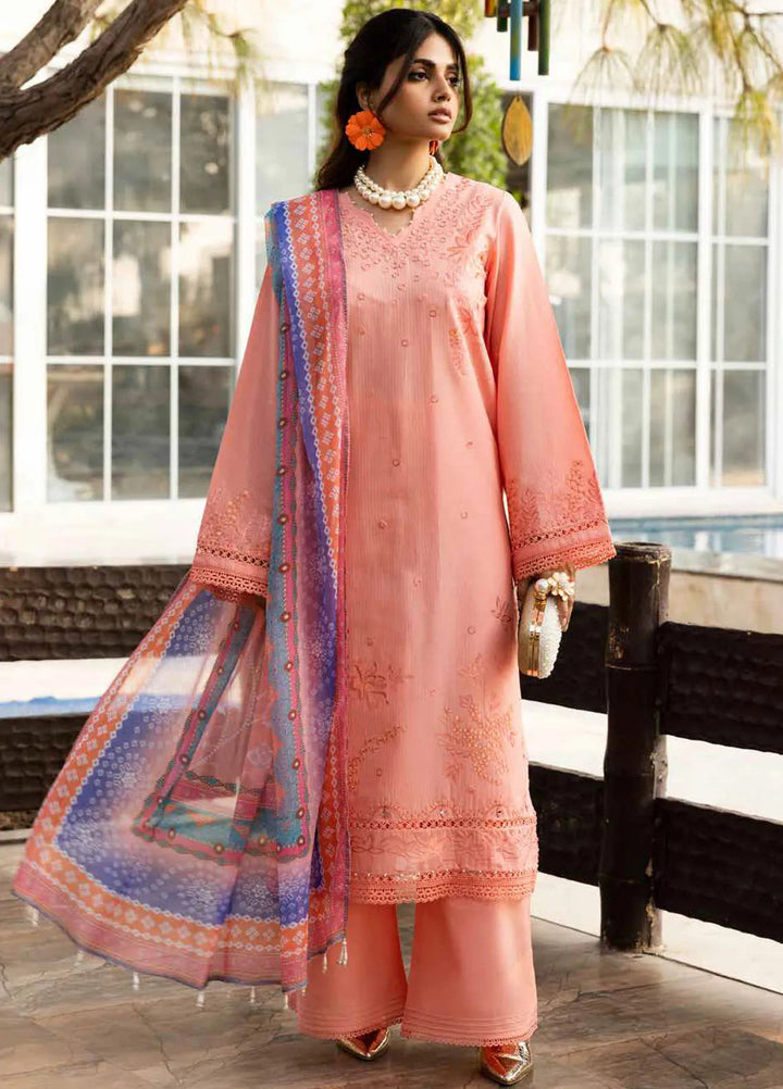 Tehzeeb by Riaz Arts Chikankari Lawn Suits Unstitched 3 Piece RA25TEC TL-444 - Summer Collection