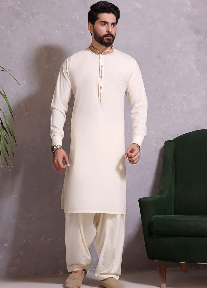 The Great Master (TGM) Wash N Wear Formal Men Kameez Shalwar -  TGM22MNF Cream Puff