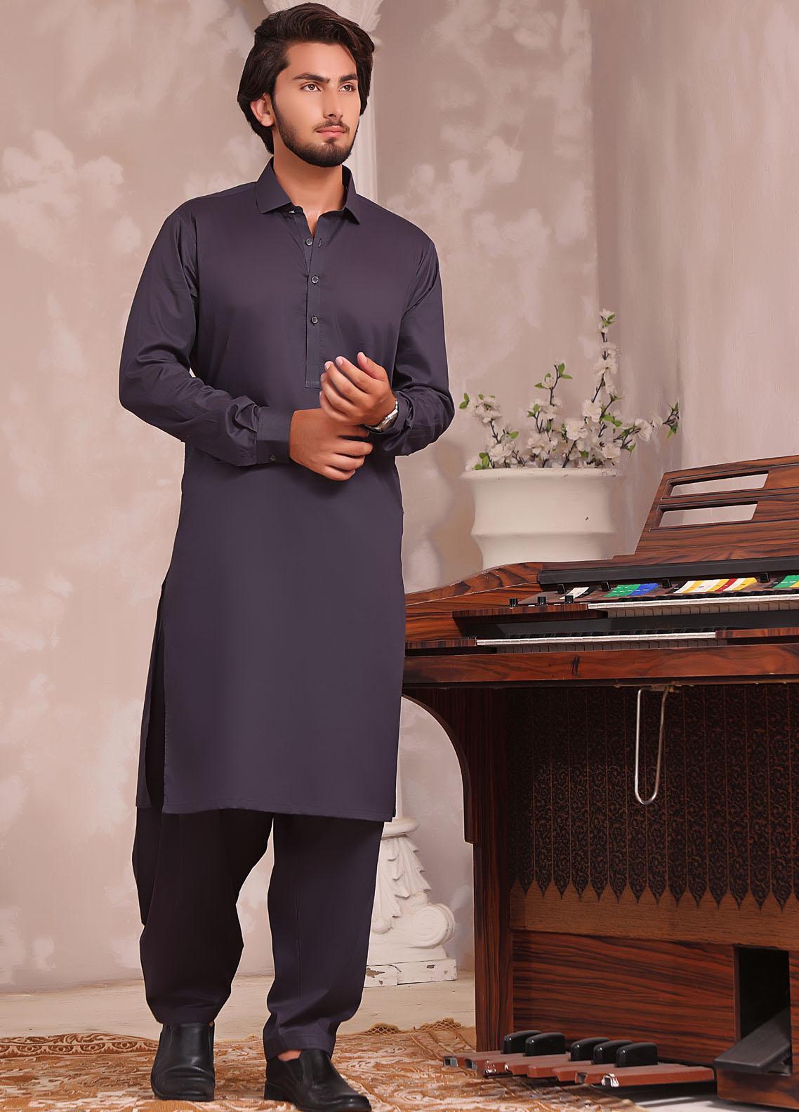 The Great Master (TGM) Wash N Wear Festive Kameez Shalwar for Men -  Black Chaser