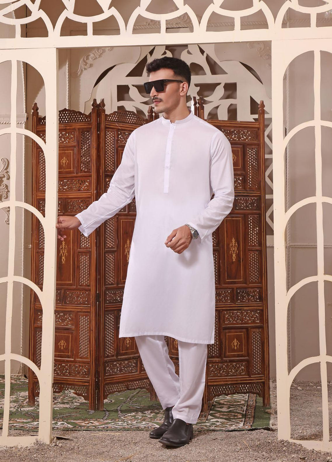 The Great Master (TGM) Cotton Formal Men Kurta Pajama - TGM22MN-4 White Smoke