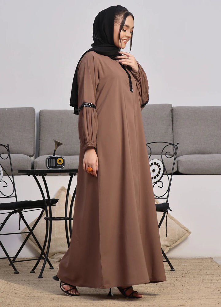 TGM Pret Lace Work Georgette Abaya Zavia