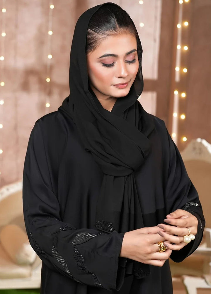 TGM Pret Stone Work Nidha Abaya Raya Black