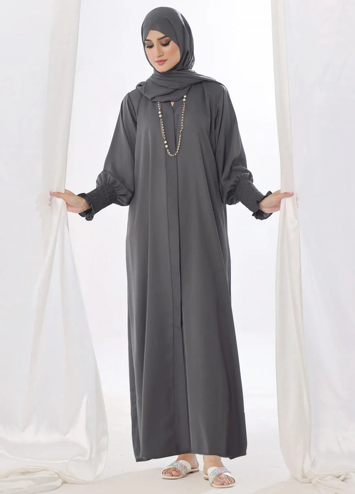 TGM Pret Stylish Nidha Abaya Grey Paradise