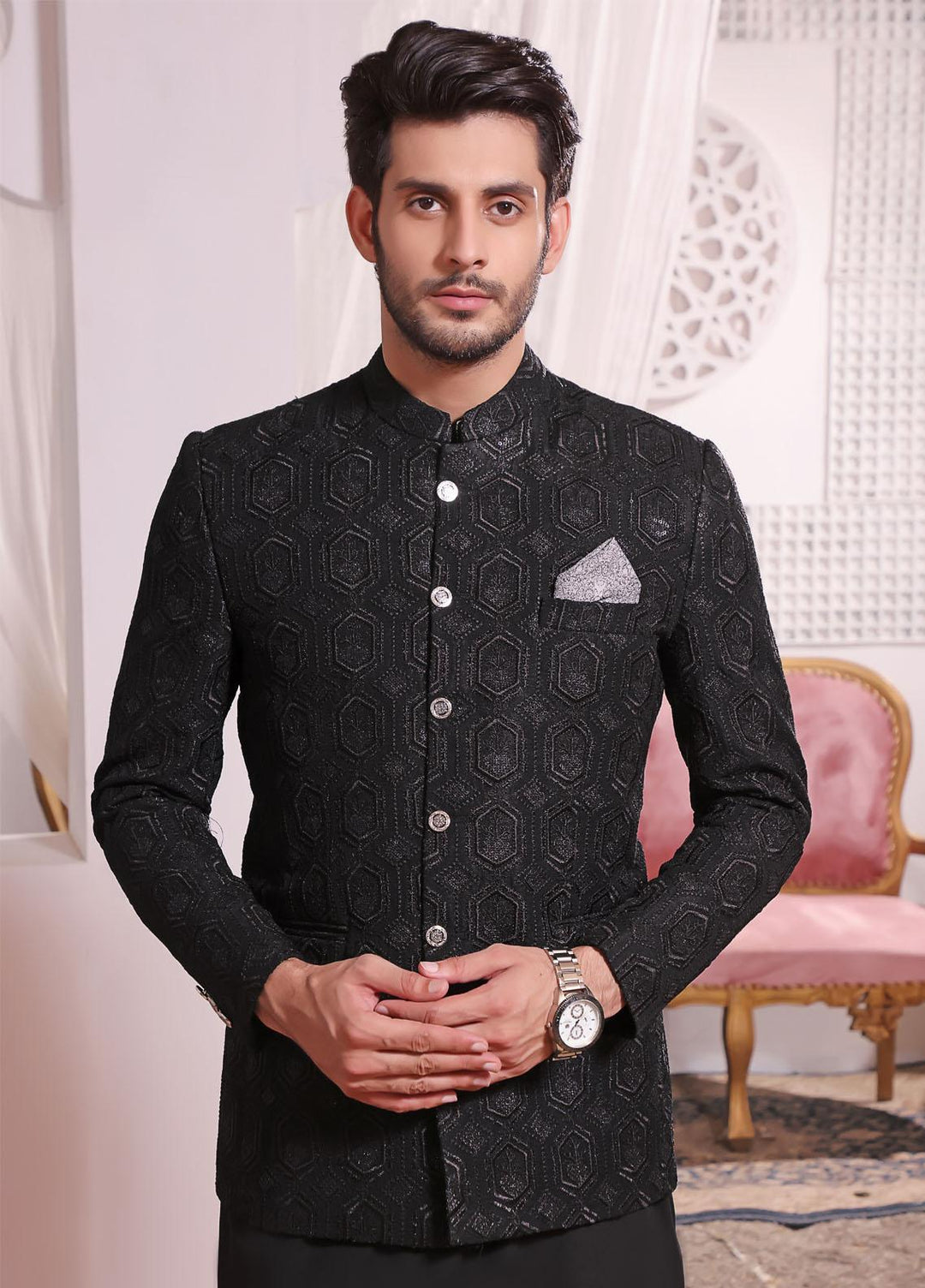 The Great Master (TGM) Banarsi Festive Men Prince Coat - TGM22PC Prince Coat - 6