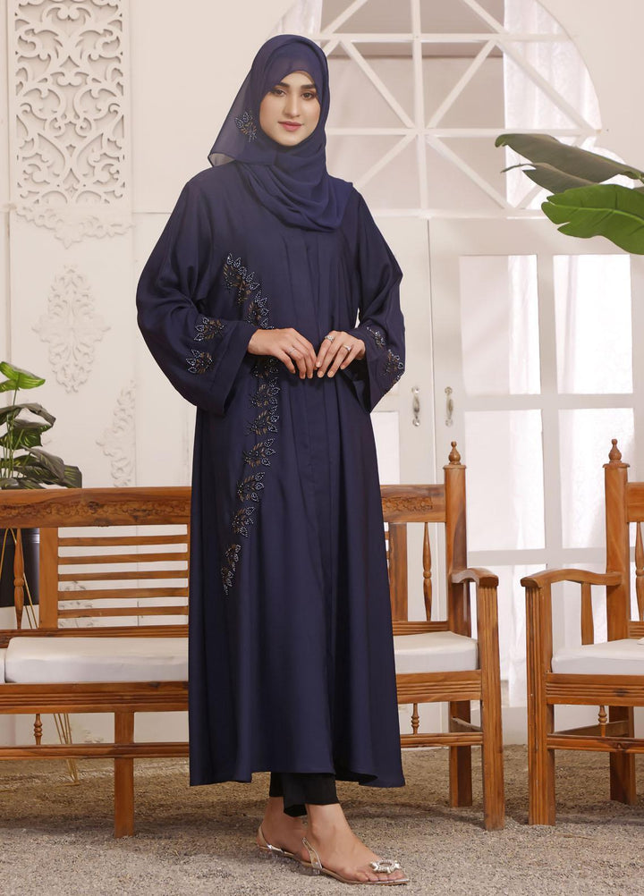 The Great Master (TGM)  Korean Nida Front Open Abaya TGM22MM Jade Blue