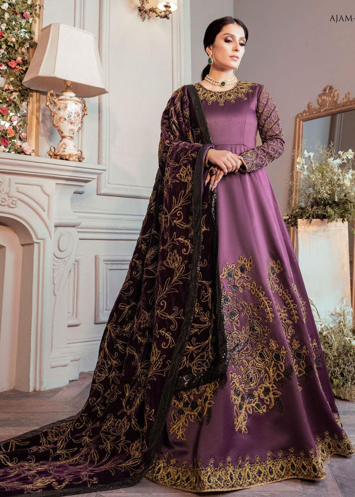 The Ayeza Edit by Asim Jofa Embroidered Velvet Suits Unstitched 3 Piece AJ22AM AJAM-06 - Winter Collection