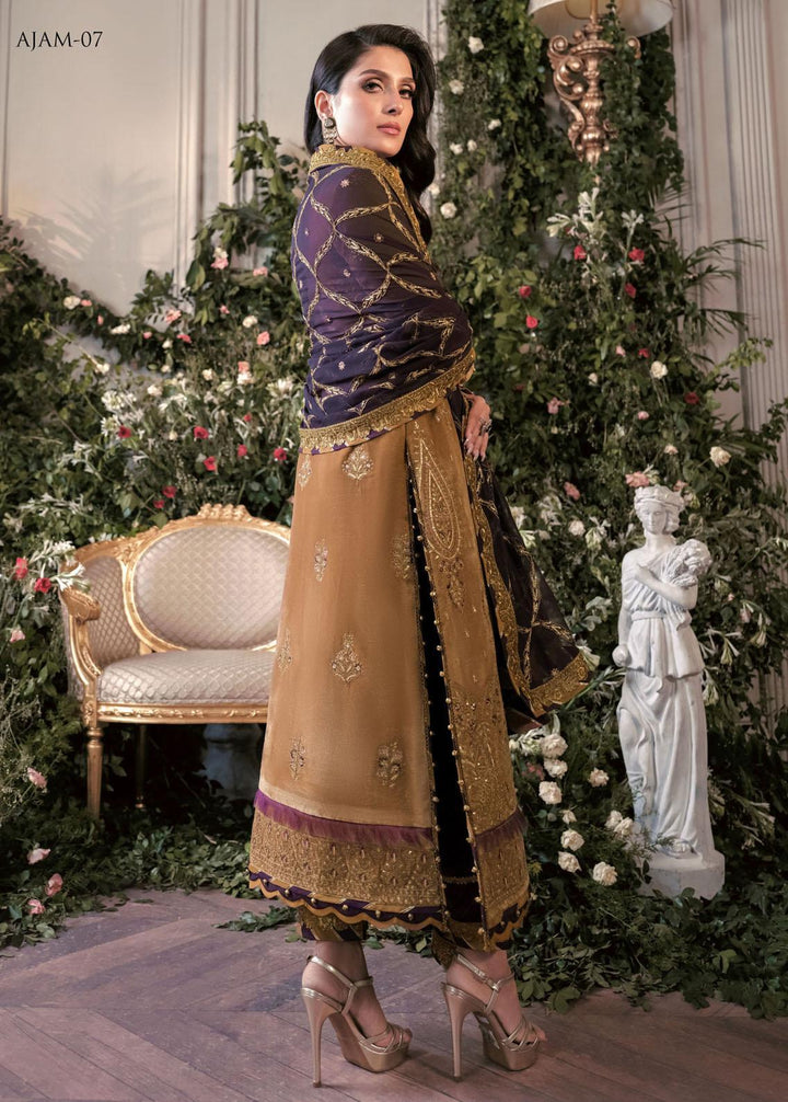 The Ayeza Edit by Asim Jofa Embroidered Velvet Suits Unstitched 3 Piece AJ22AM AJAM-07 - Winter Collection